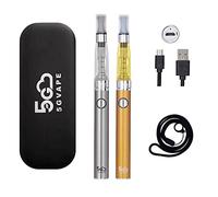 5GVAPE Electronic Cigarettes Vape Pens Shisha Starter Kit,Dual EVOD EGO CE4 Vape Pens,USB Charge Long Lasting Battery,CE4 Atomizer Refillable. No Nicotine No E Liquid (Steel Gold)