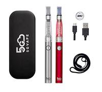 5GVAPE Electronic Cigarettes Vape Pens Shisha Starter Kit,Dual EVOD EGO CE4 Vape Pens,USB Charge Long Lasting Battery,CE4 Atomizer Refillable. No Nicotine No E Liquid (Steel Red)