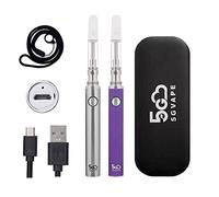5GVape Evod eGo CBD Vape Pen Starter Kit C1 - E Cigarettes 2pcs Vape Pens,USB charge Long Lasting eGo Evod Battery,CBD Ceramic Coil,Easy to Refill From the Top,No Nicotine No E Liquid (Steel Purple)