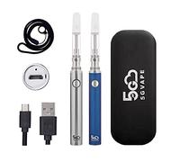 5GVape Evod eGo CBD Vape Pen Starter Kit C1 - E Cigarettes 2pcs Vape Pens,USB charge Long Lasting eGo Evod Battery,CBD Ceramic Coil,Easy to Refill From the Top,No Nicotine No E Liquid (Steel Blue)