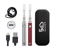 5GVape Evod eGo CBD Vape Pen Starter Kit C1 - E Cigarettes 2pcs Vape Pens,USB charge Long Lasting eGo Evod Battery,CBD Ceramic Coil,Easy to Refill From the Top,No Nicotine No E Liquid (Steel Red)