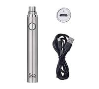 5GVAPE EVOD EGO Electronic Cigarette Battery,USB Rechargeable Long Lasting 650mAh,510 Thread E Shisha Hookah Vape Battery for CE4 Tank atomizer,Steel Color,No E Liquid