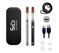 5GVape Vape Pen CBD Starter Kit,Electroninc Cigarettes CBD Atomizer Dual Vape Pens,USB Charge Battery,Preheating Fuction,eGo Evod CBD Ceramic Coil Atomizer,No Nicotine No E Liquid (Steel Black)