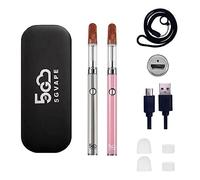 5GVape Vape Pen CBD Starter Kit,Electroninc Cigarettes CBD Atomizer Dual Vape Pens,USB Charge Battery,Preheating Fuction,eGo Evod CBD Ceramic Coil Atomizer,No Nicotine No E Liquid (Steel Pink)