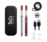 5GVape Vape Pen CBD Starter Kit,Electroninc Cigarettes CBD Atomizer Dual Vape Pens,USB Charge Battery,Preheating Fuction,eGo Evod CBD Ceramic Coil Atomizer,No Nicotine No E Liquid (Steel Red)
