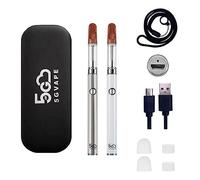5GVape Vape Pen CBD Starter Kit,Electroninc Cigarettes CBD Atomizer Dual Vape Pens,USB Charge Battery,Preheating Fuction,eGo Evod CBD Ceramic Coil Atomizer,No Nicotine No E Liquid (Steel White)