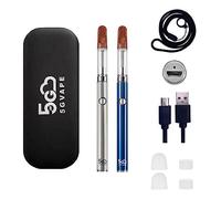 5GVape Vape Pen CBD Starter Kit,Electroninc Cigarettes CBD Atomizer Dual Vape Pens,USB Charge Battery,Preheating Fuction,eGo Evod CBD Ceramic Coil Atomizer,No Nicotine No E Liquid (Steel Blue)