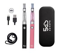 5GVAPE Vape Pen E-Cig Shisha EVOD EGO CE4 Starter Kit,Electronic Cigarettes dual vape pens,USB charge Long Lasting Battery,Easy to refill atomizer.No Nicotine No E Liquid (Black Pink)