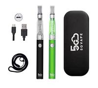 5GVAPE Vape Pen E-Cig Shisha EVOD EGO CE4 Starter Kit,Electronic Cigarettes dual vape pens,USB charge Long Lasting Battery,Easy refill atomizer.No Nicotine No E Liquid (Black Green)