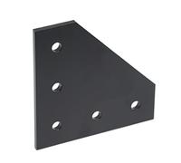 5Hole 2020 Series for T L Shape Outside Joint Plates 90° Connection Board Corner Joining Plate Bracket for Standar Plate Bracket Black