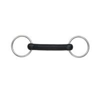 (5in, Black/Silver) Shires Flexible Rubber Horse Loose Ring Snaffle Bit