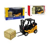 5in Die-cast Model Truck Toy Realistic Forklift Model With Inertia Pull Back Active Alloy & Anti-Collision Baby Car Toy Construction Cars For Boys For Heavy Duty Toys