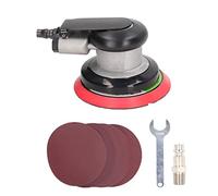 5in Disc Air Polisher Set Pneumatic Palm Sander Power Air Grinding Machine 10000RPM High Speed Fine Mirror Polishing for Auto Body Furniture Rust Removal with 5in Disc 1/4in Inlet
