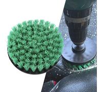 5in Drill Brush for Carpet and Leather Upholstery Cleaning with Green Nylon Hard Bristles for Interior Use and Hard to Reach Places