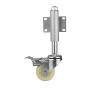5in Heavy Duty Factory Gate Wheel 1pc Swivel Caster with 220lbs Load Capacity Flat Free Spring Shock Absorber 60mm Retractable Sturdy & Quiet (Brake Included)