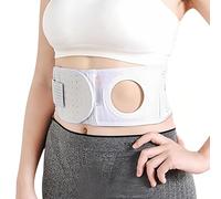 5in Width Ostomy Support Belt, Adjustable Colostomy Belt, Breathable Elastic Abdominal Binder with 3in Hole, Prevent Parastomal Hernia(Large)