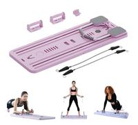 5in1 Pilates Sliding Board for Home - Pilates Board Pilates Reformer Set,Purpose Foldable Pilates Reformer Board (Pink )