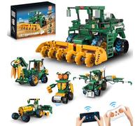 5in1 STEM Robot Building Toys for Kids 6-14, App & Remote Control STEM Harvester/Plowing Cart/Water Truck Robot Building Kits, Science Programmable DIY Educational Building Sets Gift for Boys Girls