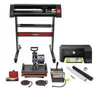 PixMax 5 in 1 Heat Press, Vinyl Cutter, Printer, Weeding Pack - Black