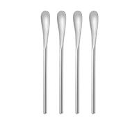 5Inch/12.8cm Coffee Stirrers Spoon,Silver Stainless Steel 304# Coffee Stir Sticks,Round Solid Handle Cocktail Beverage Iced Tea Stirring Stick,Drink Mixing Spoon,Set of 4
