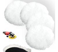 5Inch Car Polishing Pad, 4Pcs 125mm Car Polishing Set, Synthetic Wool Machine Polishing Pad Buffing Pads, Car Polisher Buffer Hook and Loop for Car Buffing Waxing