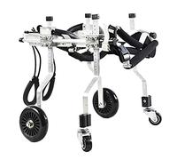 5JJJLOOOPP Adjustable Dog Car Seat, Four-Wheeled Stroller with Full Body Support in 7 Sizes, Front Leg Recovery, Pet Hemp for The Physically Disabled, Dog Health