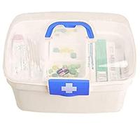 5JJJLOOOPP First Aid Box Home Large Capacity Medicine Box Office Multi-Layer Storage Box First Aid Box Visit Medicine Box Medicine Finishing Box M