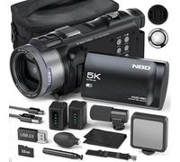 5K 48MP Video Camera Camcorder 16X Digital Zoom Vlogging Camera Recorder for YouTube Anti-Shake with 3.0" 270° IPS Screen WI-FI Video Recorder Cam Corder with 2 Batteries, 32GB TF Card, Mic