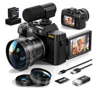5K&64MP Digital Camera for Photography & Video，Black