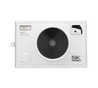5K 72MP Digital Camera, 2.8in IPS Screen, Front Rear Dual Camera, Special Effects Filters, Slow Motion, Timelapse, 1300mAh Compact Camera for Life Recording (White)