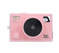 5K 72MP Digital Camera, 2.8in IPS Screen, Front Rear Dual Camera, Special Effects Filters, Slow Motion, Timelapse, 1300mAh Compact Camera for Life Recording (Pink)
