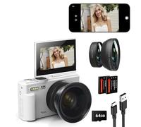 5K 75MP Digital Camera 18X Digital Zoom, Upgraded Vlogging Cameras with WiFi & Mic, Wide Angle & Macro Lens, 3" 180°Flip Screen Webcam Travel Cameras for Teens, Beginner with 64GB Card, HDMI