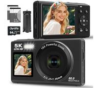 5K 80MP Digital Cameras for Photography with Dual Screen, Autofocus Vlogging Camera for YouTube,Compact Point and Shoot Camera Good for Beginners Teen