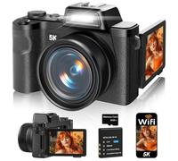 5K 80MP Wi-Fi Digital Camera with 3" Flip Screen Autofoucs Vlogging Camera | Low-Light Performance, 18X Zoom, Webcam Mode, 5 Photo Modes, 4 Video Modes, WiFi Sharing, Fill Light, Easy to Use