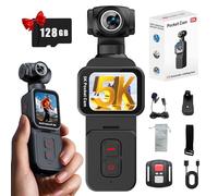 5K Action Camera,1.69“Rotatable Touchscreen,270° Rotatable Face Tracking Wide-Angle Lens,Vlogging Camera with Electronic Image Stabilization,WiFi, Remote & App Control for Travel Sports