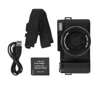 5K Digital Camera, 64MP 18X Zoom 3 Inch Flip Screen WiFi Vlogging Camera with LED Fill Light SD Card for Selfies Travel White (Black)