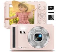 5K Digital Camera - 72MP UHD Digital Cameras for Photography - Autofocus Point and Shoot Small Camera with Flash for Kids - 2.8 Inch Screen Compact Portable Vlogging Camera with 16X Zoom, 32GB SD Card