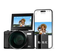 5K Digital Camera 80MP Autofocus Vlogging Camera for YouTube | 3" 180° Flip Screen, 18X Zoom, Travel Compact Camera| 64GB Card & 2 Batteries for Beginners & Teens