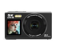 5K Digital Camera,80MP UHD with 2.8in&1.5in Dual Screen Compact Cameras,18x Zoom Auto Focus Vlogging Camera for Teens & Beginners (64GB)