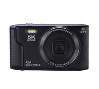 5K Digital Camera for Photography, 72MP Vlogging Camera with 2.8 Inch LCD Screen, Autofocus 16X Digital Zoom Compact Camara for Beginner (Black)
