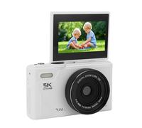 5K Digital Camera for Photography, 75MP HD 18X Zoom Vlogging Camera with 3 Inch Screen, Autofocus, Compact Vintage Travel Mirrorless Camera Digital Point and Shoot Camera (White)