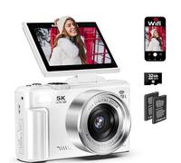 5K Digital Camera for Photography - 75MP WiFi Vlogging Camera for YouTube - UHD 18X Zoom Digital Cameras with Flip Screen 3" 180° - Travel Photography Flash Camara for Beginners & Adults