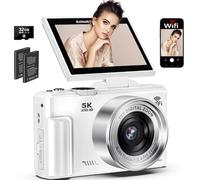 5K Digital Camera for Photography, 75MP WiFi Vlogging Camera for YouTube with 3" 180° Flip Screen, 18X Zoom UHD Autofocus Video Camara with 32GB SD Card