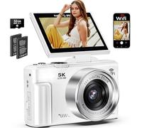 5K Digital Camera for Photography, 75MP WiFi Vlogging Camera for YouTube with 3" 180° Flip Screen, 18X Zoom UHD Autofocus Video Camara with 32GB SD Card