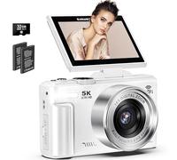 5K Digital Camera for Photography, 75MP WiFi Vlogging Camera for YouTube with 3" 180° Flip Screen, 18X Zoom UHD Autofocus Video Camara with 32GB SD Card