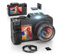 5K-Digital-Cameras for Photography: 2026 Upgrade 80MP 3.5"+2" Dual Screen for Self-Framing 18X Zoom Autofocus Vlogging Camera for YouTube/Content Creators/Beginners/Travel, 32GB Card, 2 Batteries