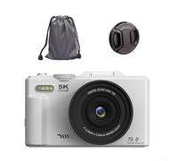 5k HD Digital Camera 75MP 18X Zoom AF Automatic Zoom 3-inch Flip Screen WIFI(White)