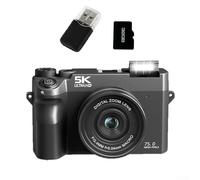 5K HD Digital Camera, Video Camera Ultra HD Resolution With Dual Lens System 18X Zoom WiFi Streaming 75MP For Travel And Students(Black 32G)