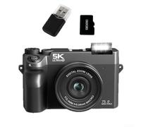 5k Hd Digital Camera With Dual Front And Rear Lenses, 18x Zoom, Wifi Connectivity, 9 Modes For Vlogging, Streaming, And Photography On For Windows And For Mac Systems, Black Color(Black 32G)