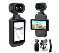 5k Mini Pocket Camera, Action Sports Camera,3-Inch Extra-Large Display, Hd Dual Lenses, Ultra-Long Battery Life, Dual-Lens Auto Tracking, Smart Shooting, Ideal (1 set + 32GB memory card)